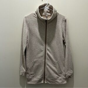 Under Armour Jacket Womens Coldgear Full Zip Mid Length Beige Sz S